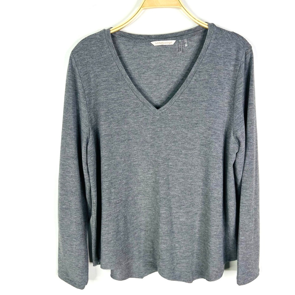 Soft Surroundings Grey Long Sleeve Shirt Size PL #38010